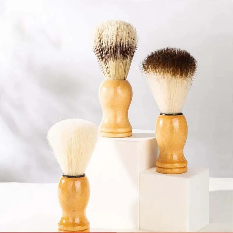 2PCS Shaving Brush Soft Bristle Brush Lather Soap Soft And Comfortable With No Shedding Aseptic Moustache Brush