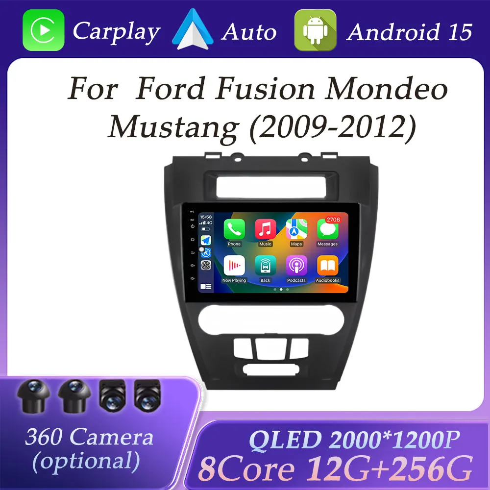 

GPS Navigation for Ford Fusion MondeoMustang 2009 - 2012 Carplay Car Radio Video Audio Multimedia Player DSP Stereo QLED Screen
