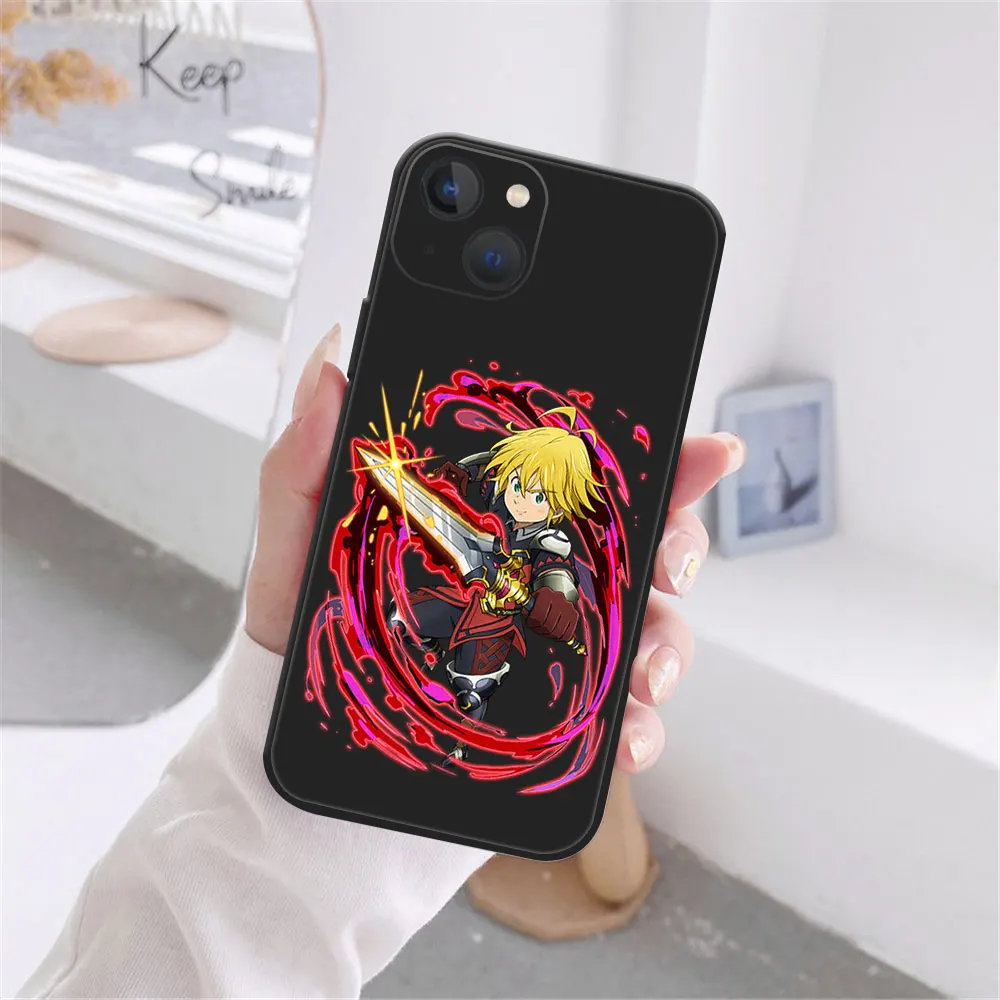 Hot anime Seven Deadly Sins Meliodas Phone Case For iPhone 11 12 13 Pro Max X XR XS MAX X 8 7 Plus 13Mini Black Soft TPU case