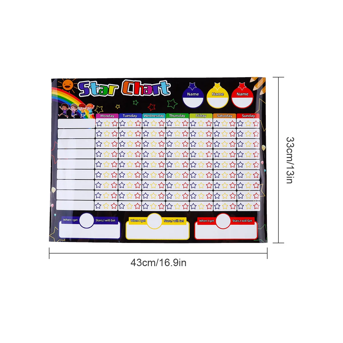 Magnetic Star Chart Reward Behavior Toddler Chore Chart with Marker Pen for Fridge Teaches Responsibility Activity Reward Chart