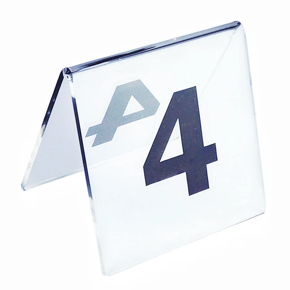 Support de numéro d'avis d'identification en acrylique plastique, Table de Restaurant 1 à 60, Stock disponible rouge noir 8x8cm 10 pièces
