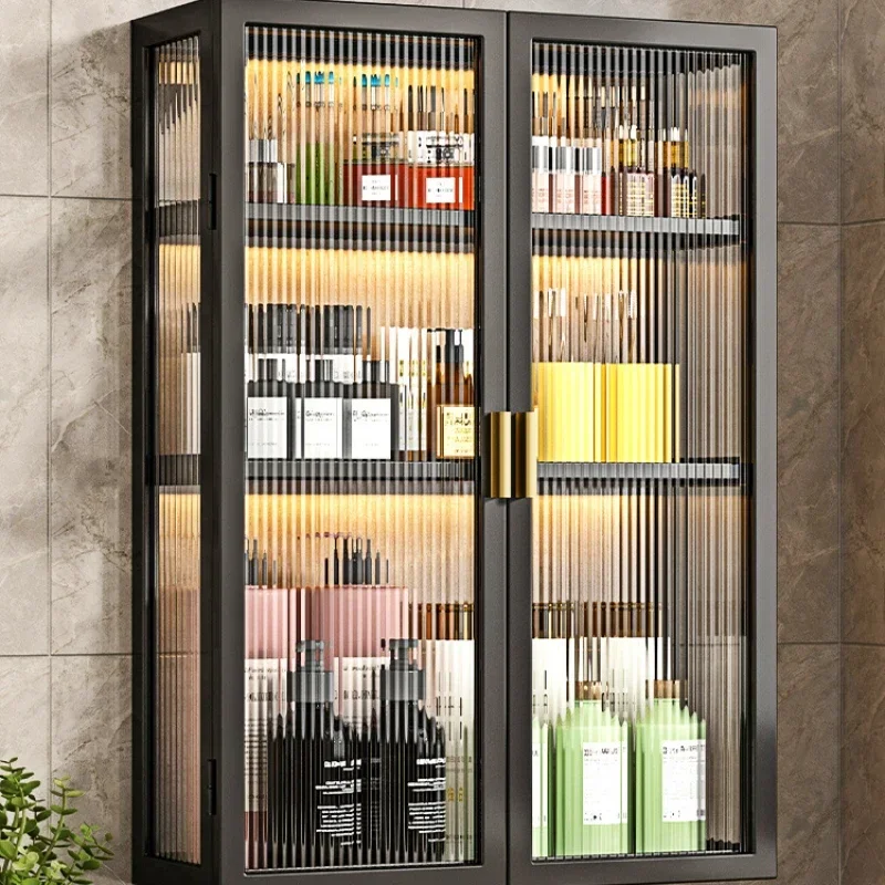 

Wall Mounted Storage Rack High LoadBearing Moisture and RustProof Bathroom Organizer Double Door Design, SpaceSaving Solution