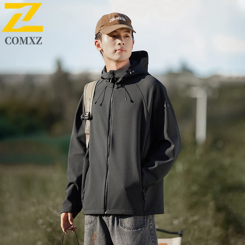 

Couple Charge Jacket Soft Shell Spring Autumn New Windproof Waterproof Breathable Warm Hooded Jacket Outdoor Camping Hiking Coat