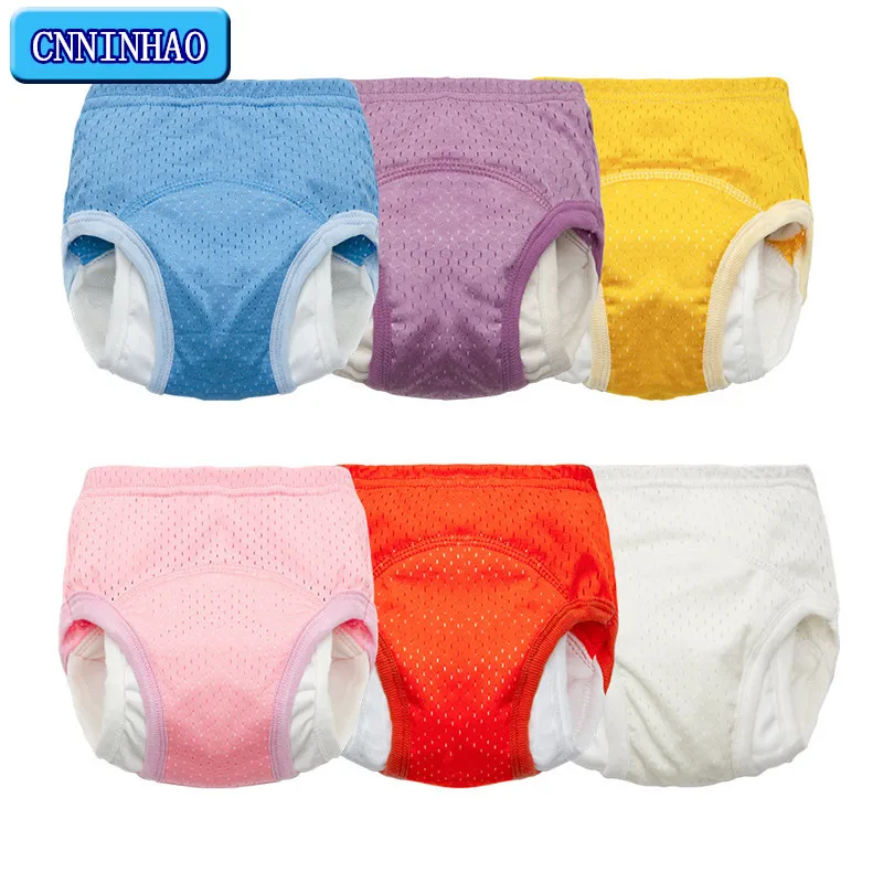 Calças de treino potty reutilizável respirável para criança, fraldas de malha para crianças, calcinha para meninos e meninas, potty para criança,