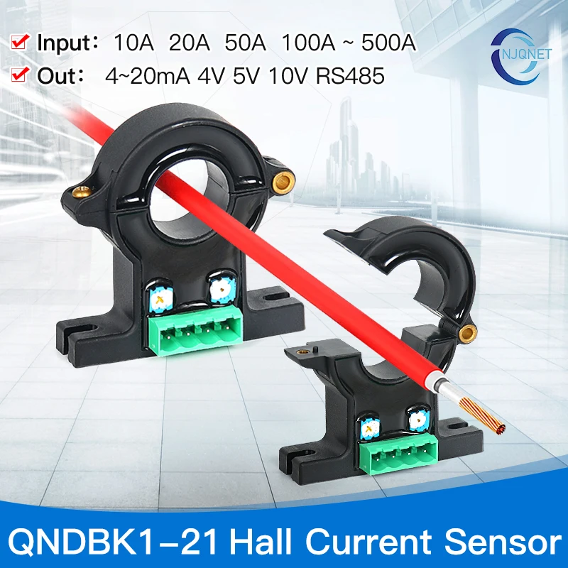 Czujnik prądu dzielonego obwodu QNDBK1-21 AC 30A 50A 100A 200A 300A 400A / 4~20mA +24V DC Przetwornik prądu Czujnik prądu z efektem Halla — zdjęcie produktu 5