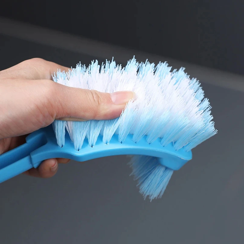 1PC Plastic Long Handle Double Side Removing Dead Corners Soft Bristle Cleaning Toilet Brush Toilet Bend Toilet Brush Slot Brush