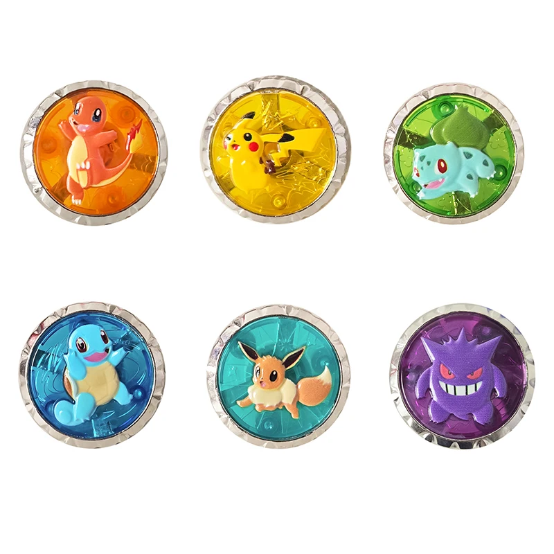 Shake Pokemon Spinning Top ball Action Figure Pikachu Charmander Squirtle Eevee Bulbasaur Gengar Elf Game Collect Toy kids Gift view 4