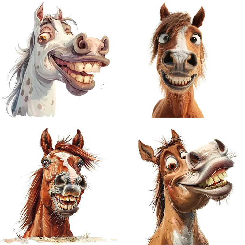 

KT95# Funny Horse Decal Bedroom Entryway Living Room Porch Home Decoration Wall Stickers, Removable Toilet Stickers