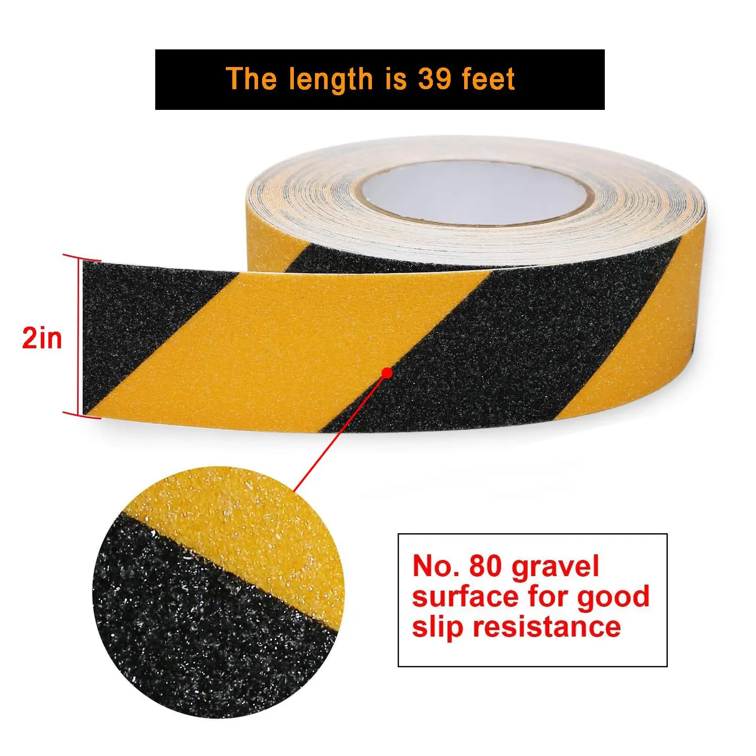 Anti-slip Tape，PVC matte tape, length 5 meters waterproof wear-resistant sandpaper stair non-slip sticker strip, waterproof
