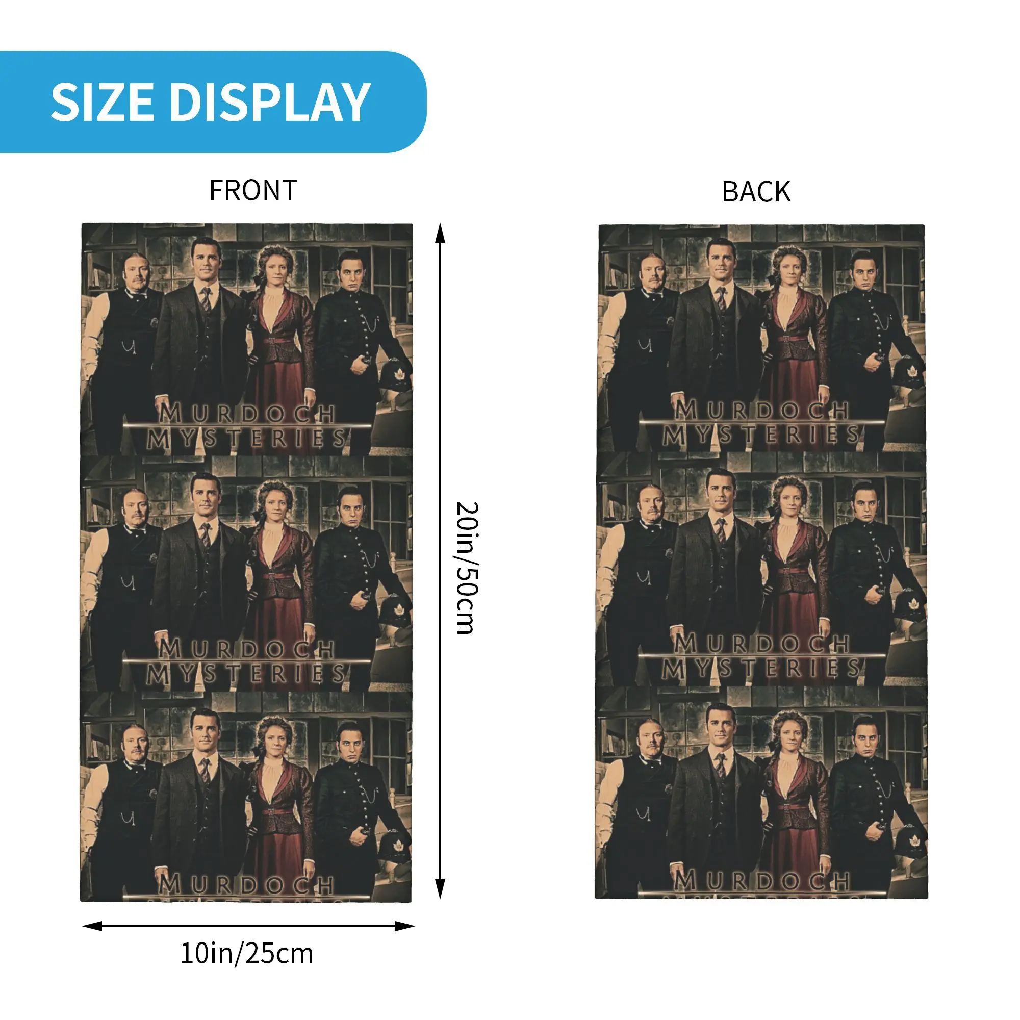 أسرار Murdoch درامي برين باندانا الرقبة الجراب مطبوعة وشاح سحري أغطية الرأس الدافئة الرياضة في الهواء الطلق للرجال النساء الكبار الشتاء