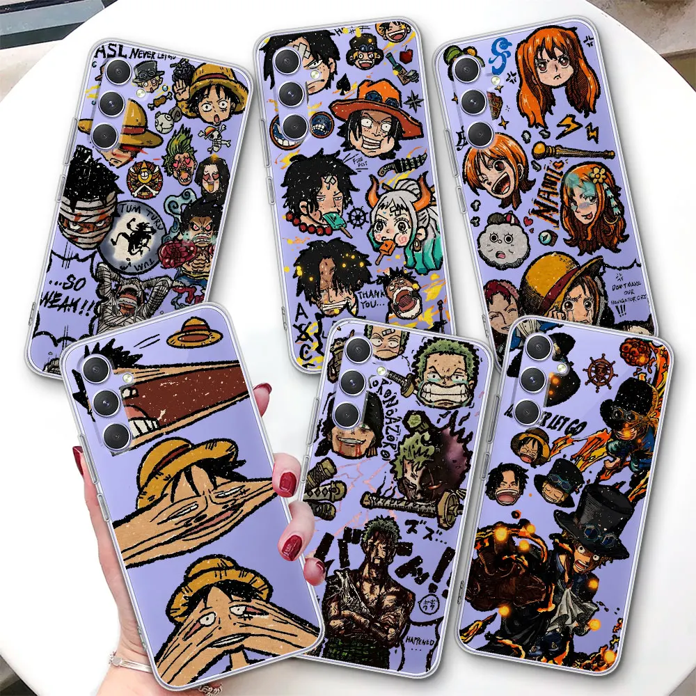 Transparent Case for Samsung Galaxy A57 A15 A27 A37 A16 A17 A54 A14 A22 A51 A53 A12 A13 A23 A52 TPU Phone Cover One Piece Comic