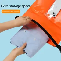 Boya de natación inflable con doble bolsa de aire, flotador de seguridad de natación altamente Visible impermeable, cubo de natación de PVC grueso reutilizable