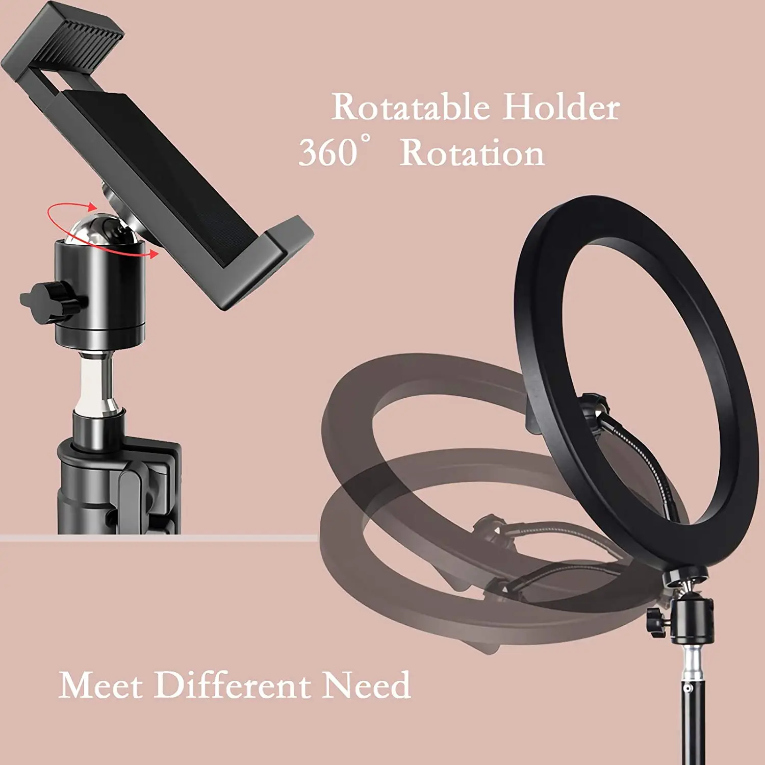 26/33cm LED Selfie Ring Light Lamp With Tripod Stand Phone Clip for YouTube Tiktok Video Live Lighting Photo Photography Studio