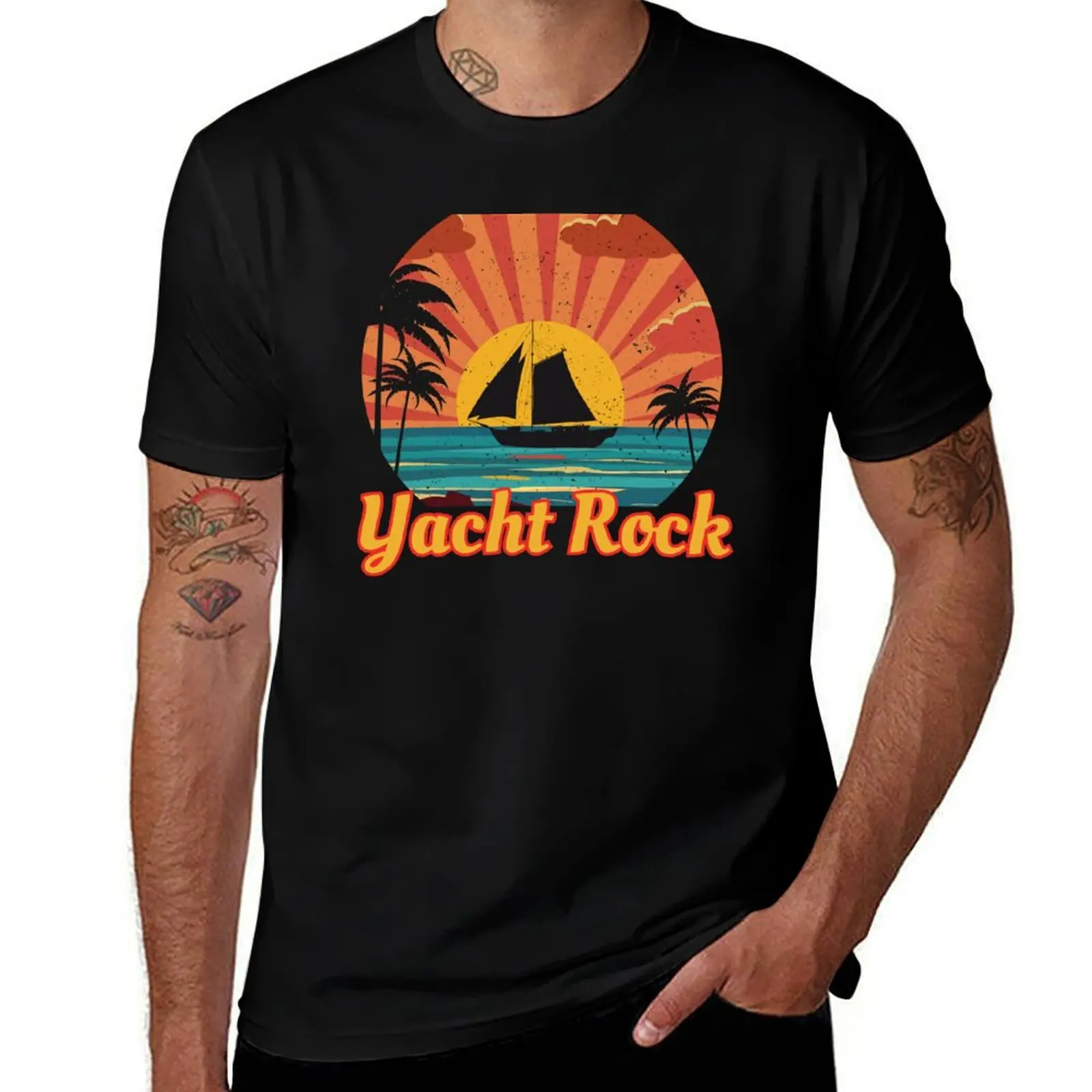 Yacht Rock Design T-Shirt Casual Breathable Short Sleeve Top T-Shirt