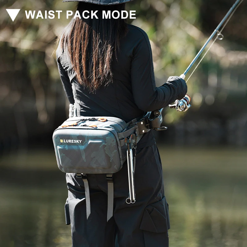 5L LURESKY Wasserdichte Angeltasche, multifunktional als Umhängetasche, Hüfttasche und Rucksack, professionelle Aufbewahrung für Spinnruten und Köder. – Detail 10