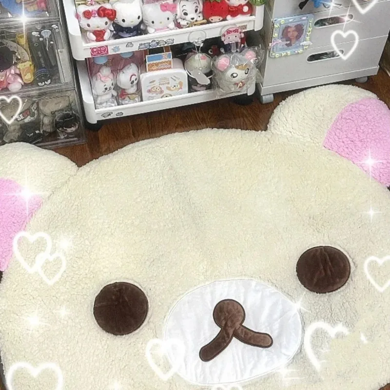 Kuna Bear Rilakkuma Carpet Relaxed Bear Cartoon Cute Korea Floor Mat Bedroom Soft Plush Floor Mat Home Bedroom Bedside Carpet