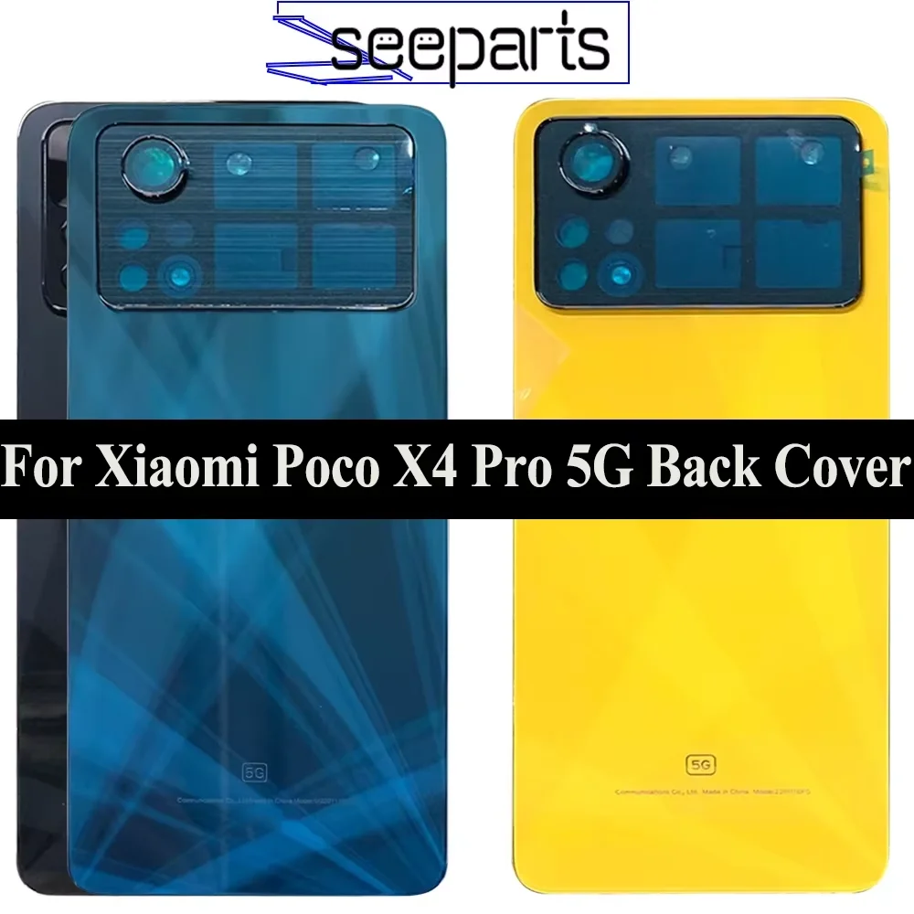 

For Xiaomi POCO X4 PRO 5G Battery Cover Back Glass Panel Rear Housing Case POCO X4 PRO 5G Battery Cover