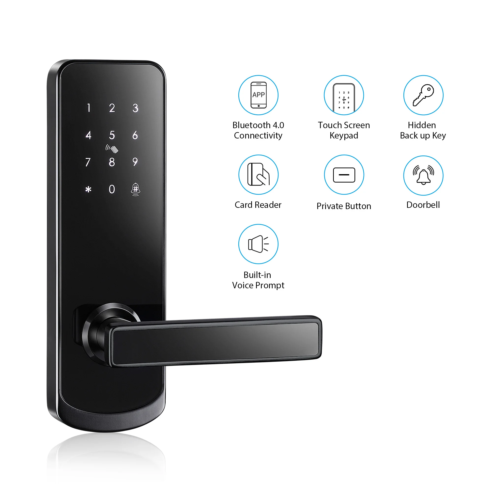 Ttlock app digital lock for home doors password smart remote control electronic handle door locks for hotel apartment airbnb