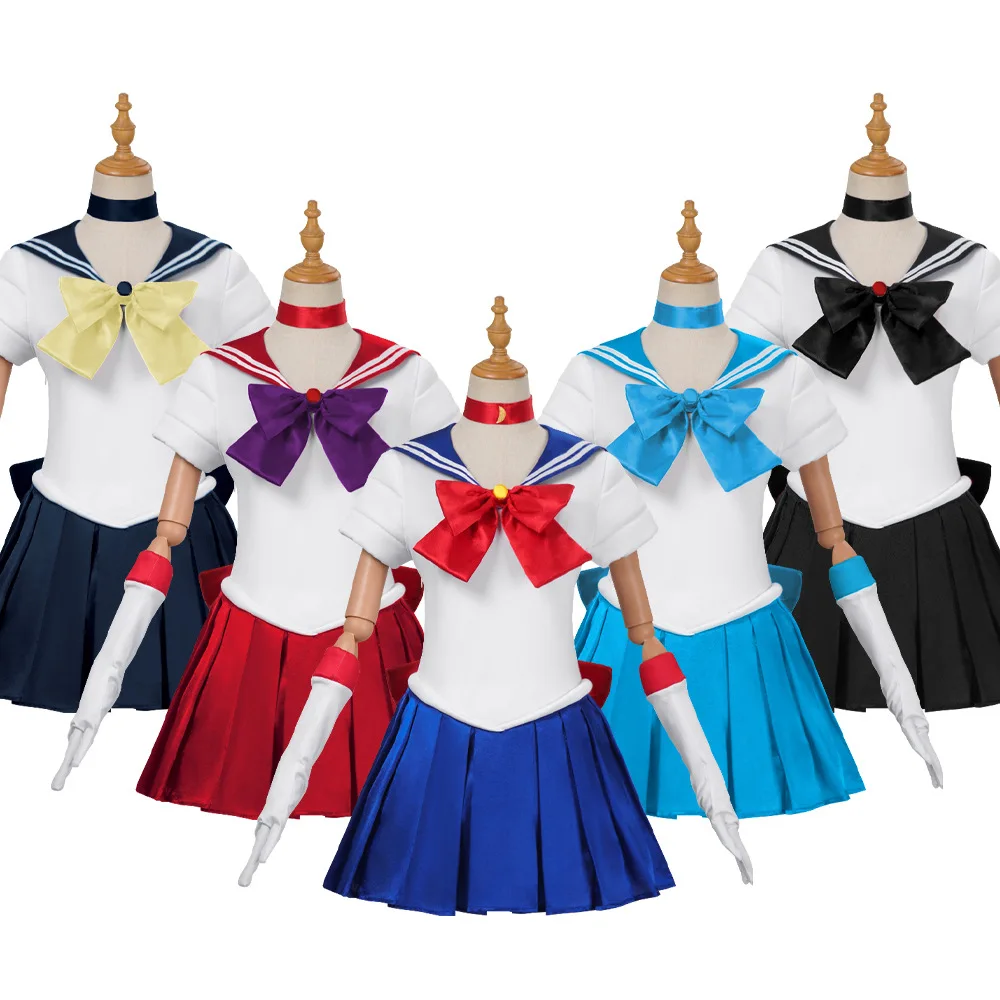 アニメ美少女戦士セーラームーンコスプレ衣装月野うさぎ制服ドレス衣装コスプレ黄色かつらハロウィンカーニバルパーティー女性