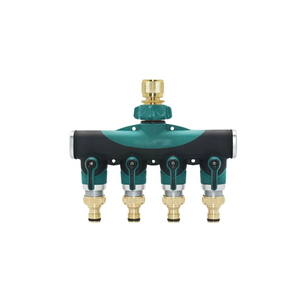 Metal 3/4 inch Thread 2/4-Way Hose Splitter Hose Connector Nipple Garden Tap Y-Type Ball Valve Watering Irrigate System Fittings