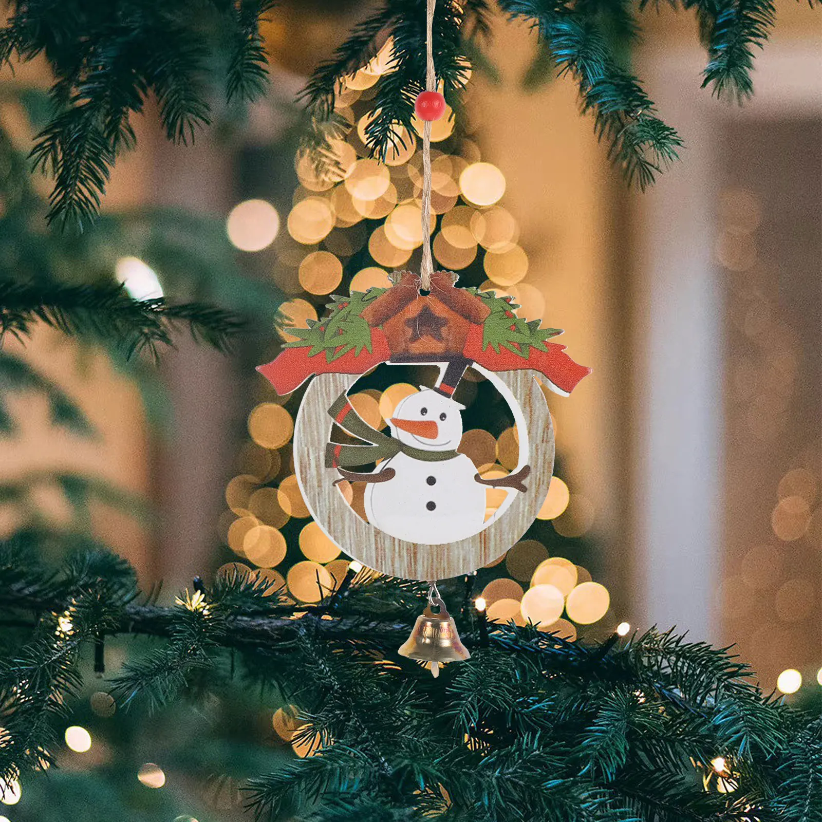 

2 Pcs Christmas Tree Hanging Decorations Festival Holiday Room naments Unique Party Snow Theme Snowman Santa Pendant Xmas