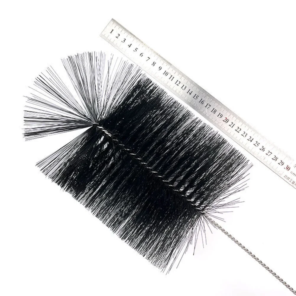 Chimney Cleaning Tool 2 Meter Long with Nylon Bristle Brush Head 15 Centimeter Wide for Chimney Pipe and Furnace Tube Cleaning