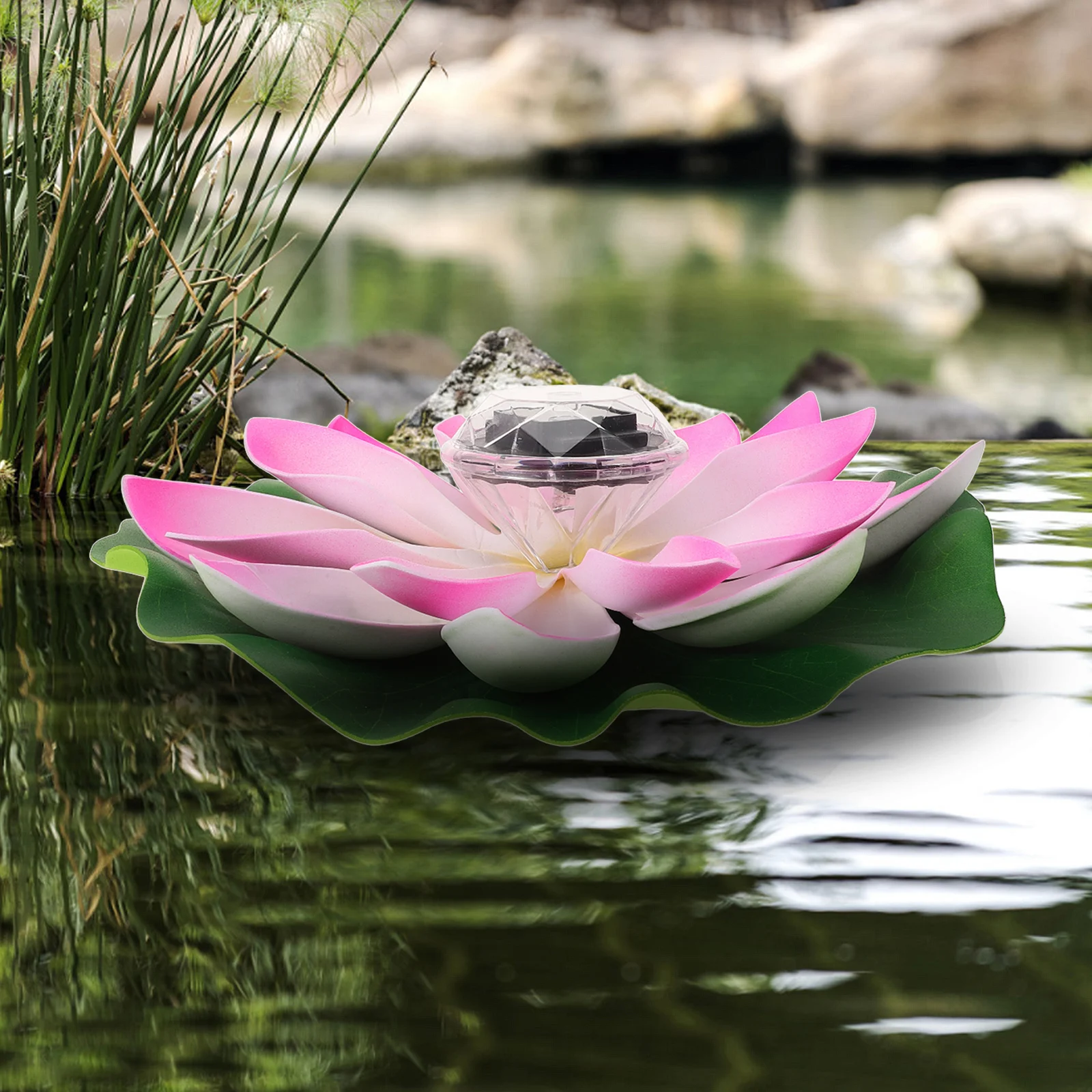 

Lotus Lantern Flower Lamp Solar Garden Lights for outside Outdoor Water Lily Led Pond Yard Powered