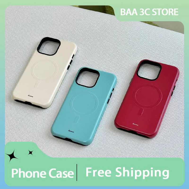 Baa PANTONE Solid Color Frosted Phone Case 2-in-1 Fall-proof Phone Case for Iphone 14/15/16 Pro Max Magsafe Protective Case