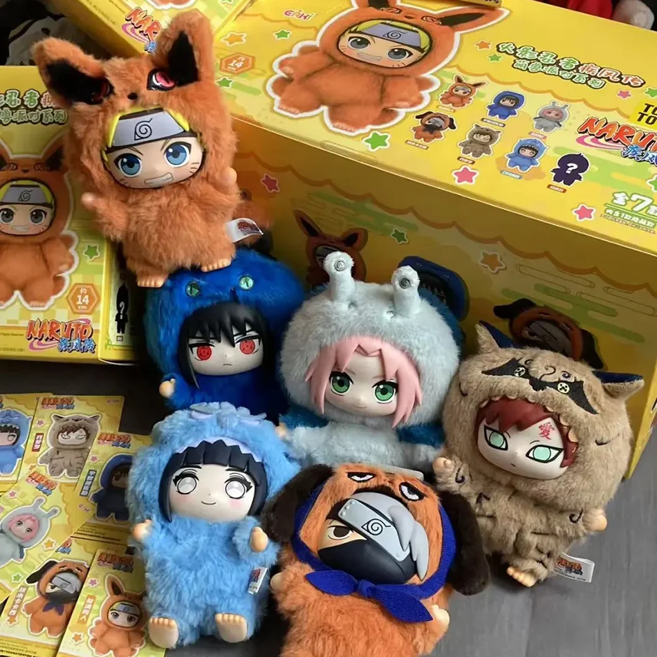 In Stock TOP TOY Naruto EAKI Cute Beast Party Sasuke Vinyl Cute Plush Blind Box Figure Pendant Gift
