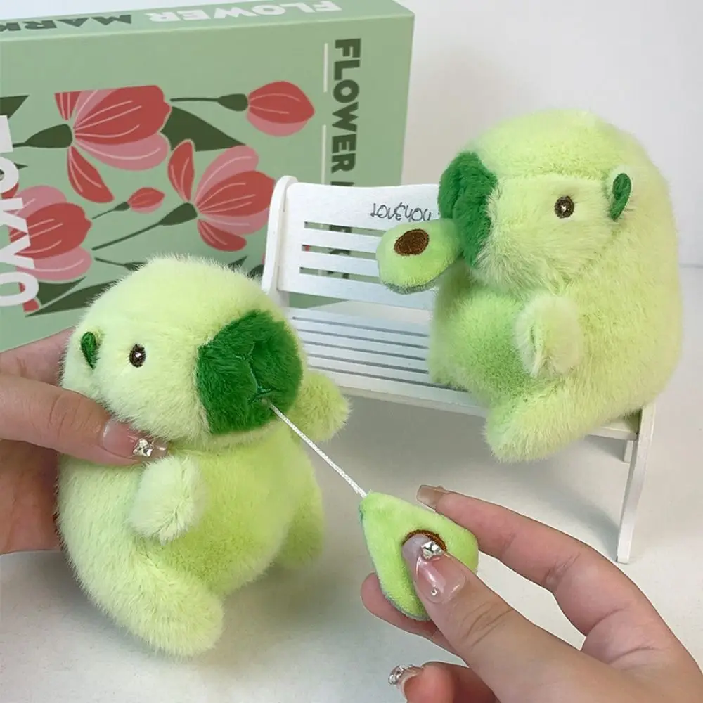 Pullable Capybara Plush Pendant Strawberry Avocado Capybara Plush Keyring Radish 11cm Green Capybara Plushie Doll Birthday Gift