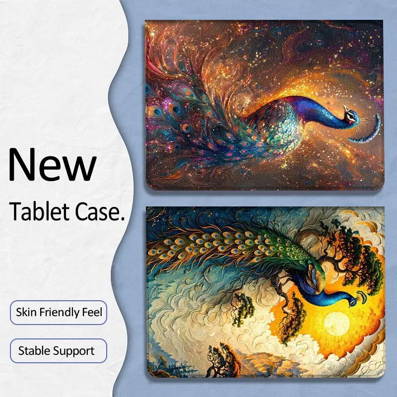 

Shining Peacock Sunset Art For Xiaoxin Lenovo Tab P12 Extreme Legion Y900 Idea Pro GT 12.1 2025 Foldable Tablet Case Gift