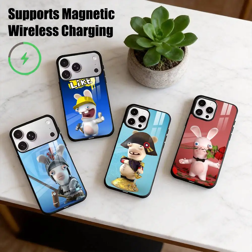 R-Raving Rabbids Invasion  Phone Case For iPhone17,16,15,14,13,12,11 Plus,Pro Compatible with magnetic wireless charging Gift