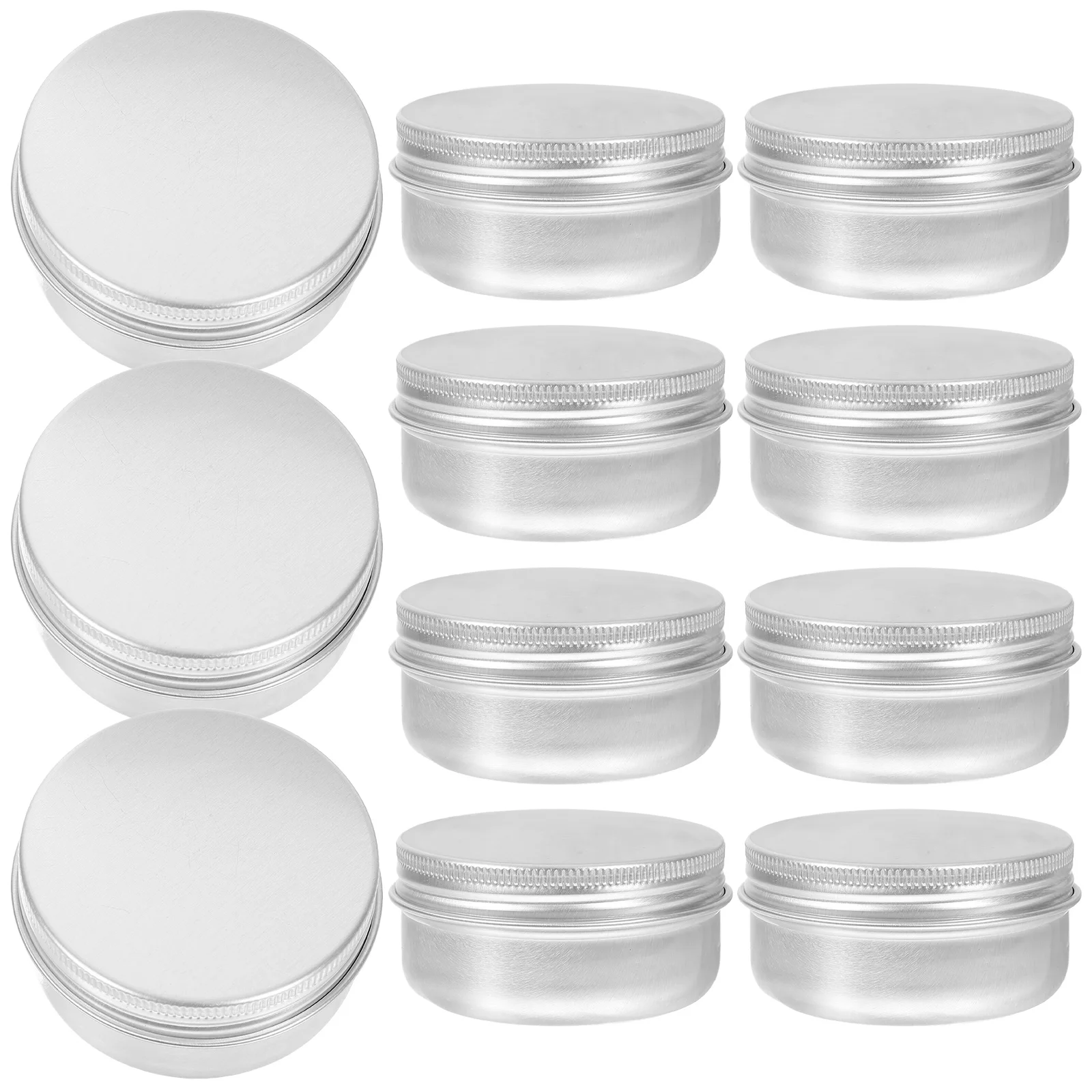 

18pcs Aluminum Boxes 50g 57x27mm Tea Candy Containers Airtight Metal Tins Spice Jars Silver Sample Containers