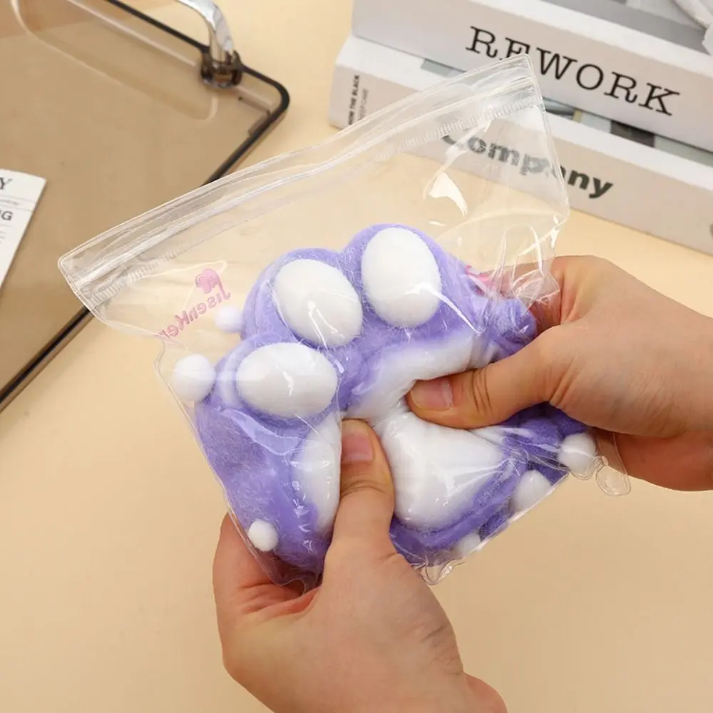 

12cm Simulation Cat Paw Squeeze Fidget Sensory Toy Cute Plush Cat Paw Slow Rebound Pinch TPR Decompression Vent Toys