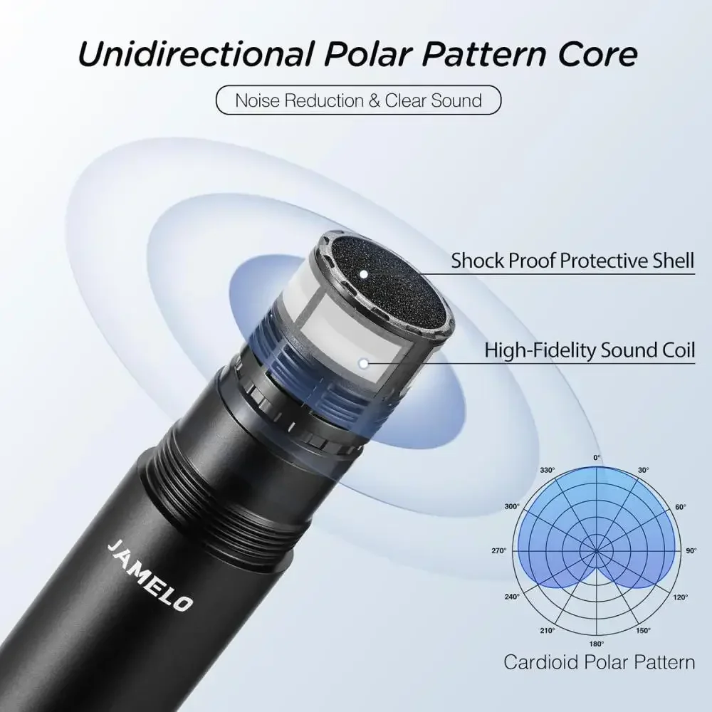 

2025 Rechargeable Cordless Convenience Wireless Karaoke Microphone System 2.4 Ghz Dual Metal Handheld Dynamic Mic