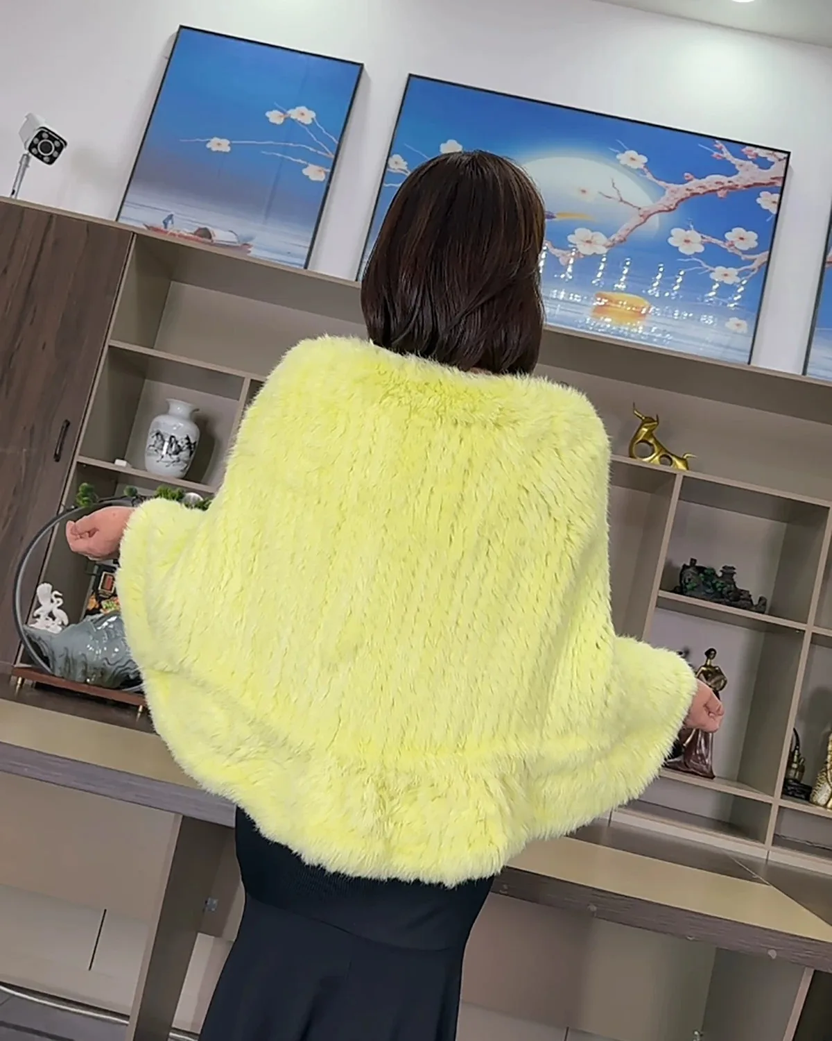 Hot Sales Women Winter Warm Rabbit Fur Cape Fashion New Real Fur Coat High-end Rabbit Fur Double-sided Braided Large Shawl