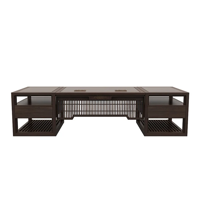 

New Chinese boss table President table Solid wood desk Simple modern office table and chair combination High-end atmospheric