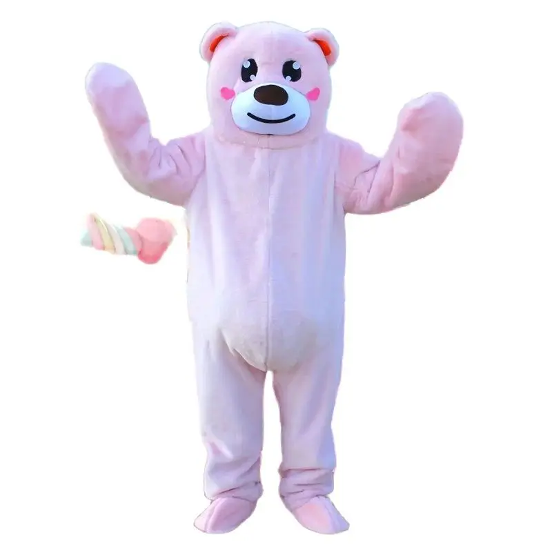 Costume da bambola mascotte orso danzante cartone animato orso di peluche set completo per adulti prestazioni fantasia carnevale pubblicità oggetti di scena da passeggio