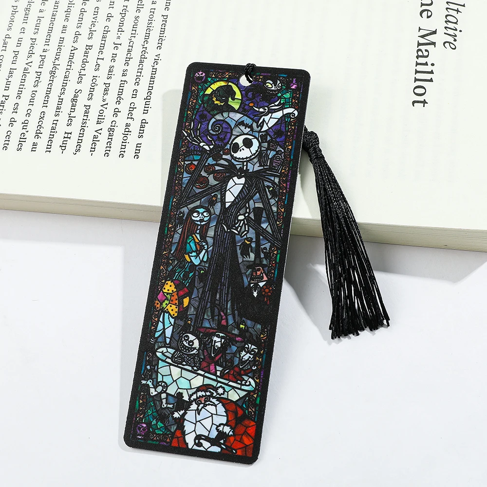 1Pcs Nightmare Before Christmas Bookmarks For Fans Collection Acrylic Bookmarks Tassels Reading Markers Family Friends Gifts