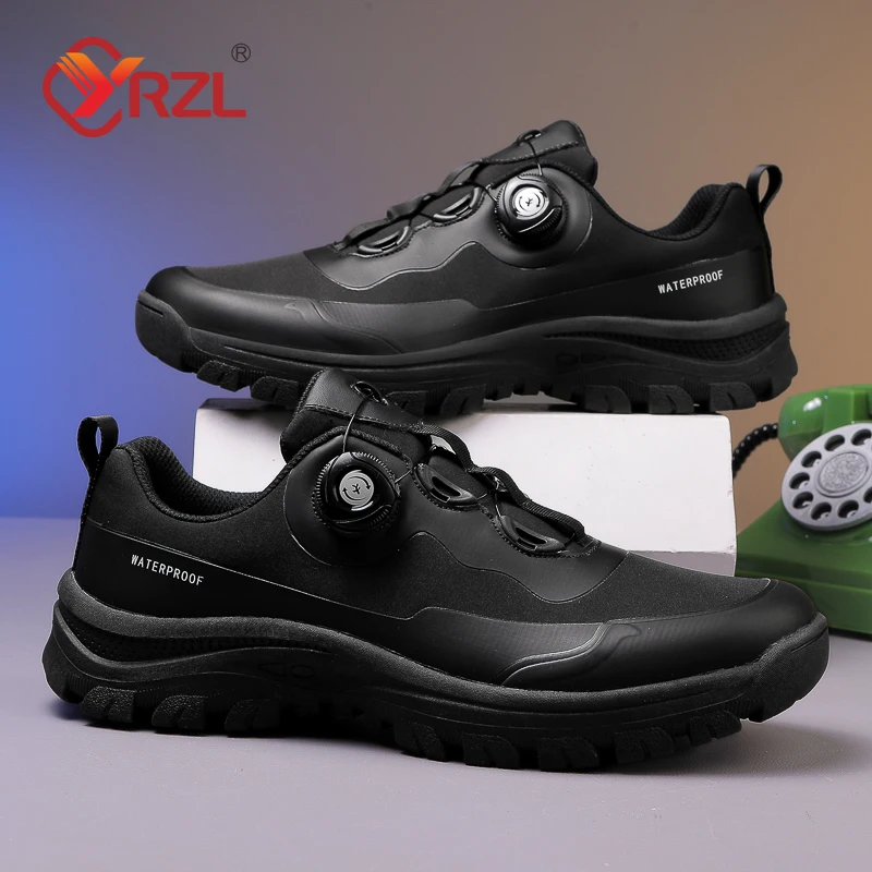 YRZL Men's Trail Running Shoes Lightweight Hiking Shoes Non Slip Outdoor Shoes Breathable Trekking Sneakers for Men Comfortable