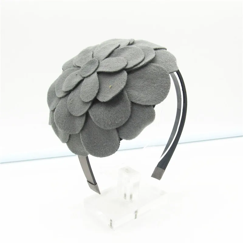 new fashion wool velvet flower hairband children fashion hair accessories with plastic band