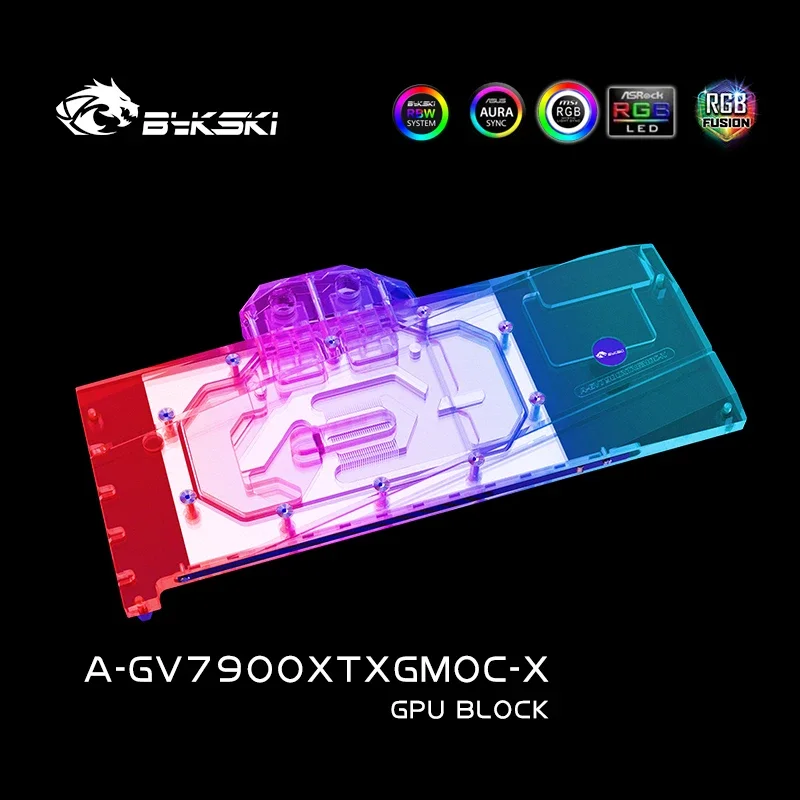 Imagem -06 - Bykski-radiador Refrigerador para Gaming oc Card Amd Radeon rx 7900 Xtx Rgb Aura Aura A-gv7900xtxgmoc-x Waterblock