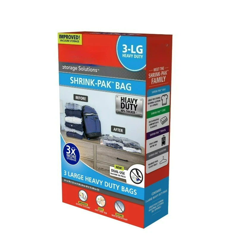 

3 больших прочных вакуумных компрессионных пакета, органайзер для шкафа, для взрослых и подростков