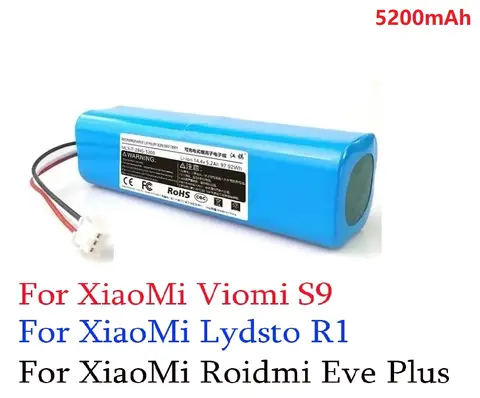 XiaoMi Lydsto R1 S9 충전식 리튬 이온 배터리 로봇 진공 청소기 R1 배터리 팩 용량 5200mAh 부품