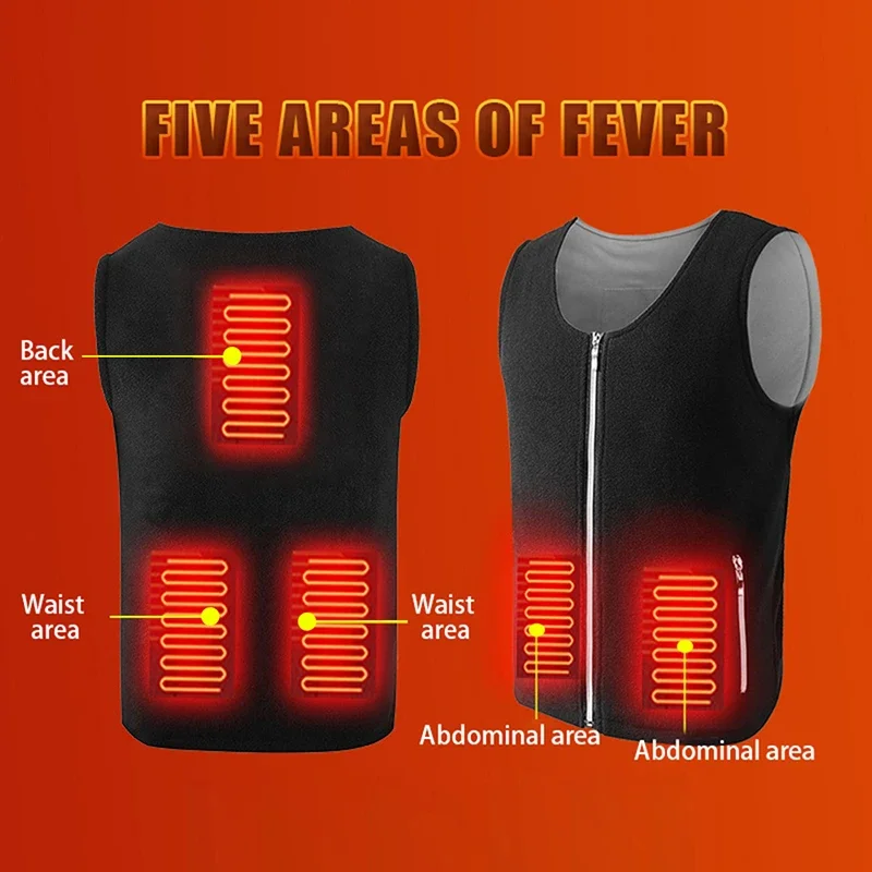5 Ares Smart Electric Heating Vest for Men Women USB Charging Heating Vest Camping Traveling Winter Body Warm Clothes