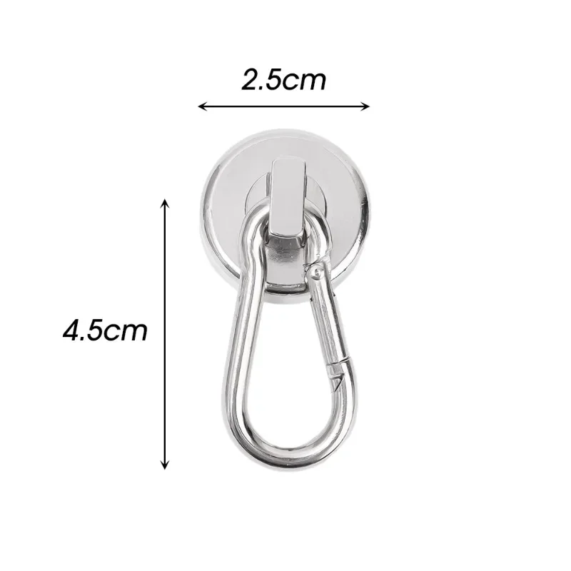 Strong Neodymium Magnetic Hooks 360°Rotating Carabiner Magnet Ring Magnetic Refrigerator Hook Home Kitchen Bathroom Suction Cup