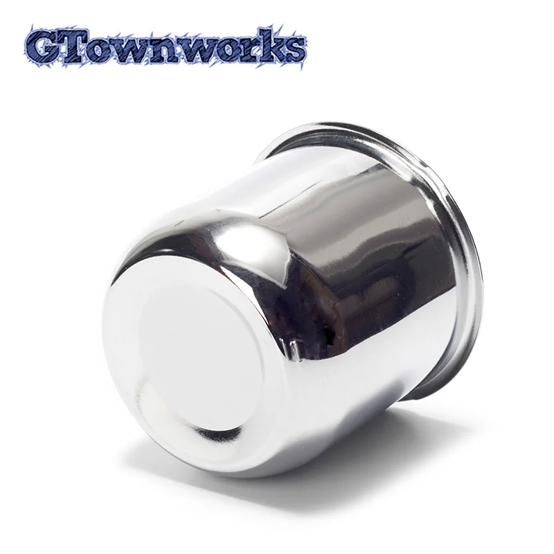 GTownworks 1pc 81mm Push Through Hub Center Cap For Hub Cover Rim Trailer/Truck Bore 3.07" Tall Carbon Chrome Parts Accessroines