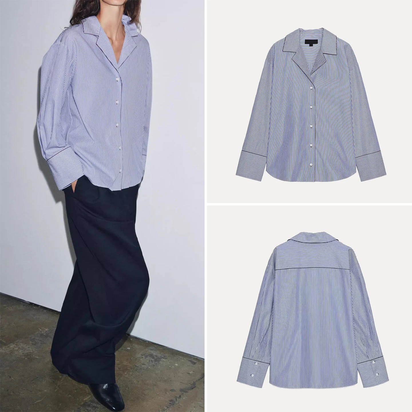 

2025 Autumn New Sle Women's Commuter irt Color Blo Design Long Sve Striped Pattern Busin Casual Faion