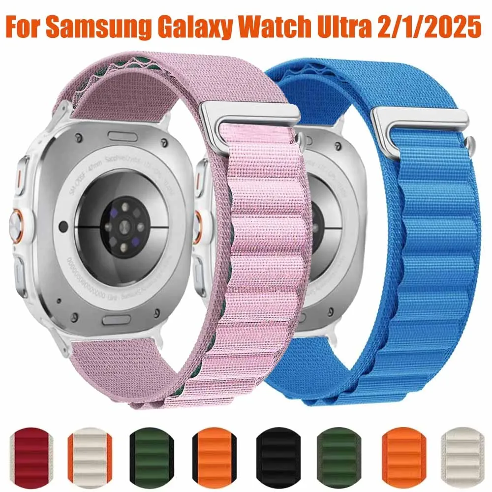 Sports Alpine Nylon Loop Strap For Samsung Galaxy Watch Ultra 2-1 47mm Comfortable Wristband Samsung Galaxy Ultra 2025 Bracelet