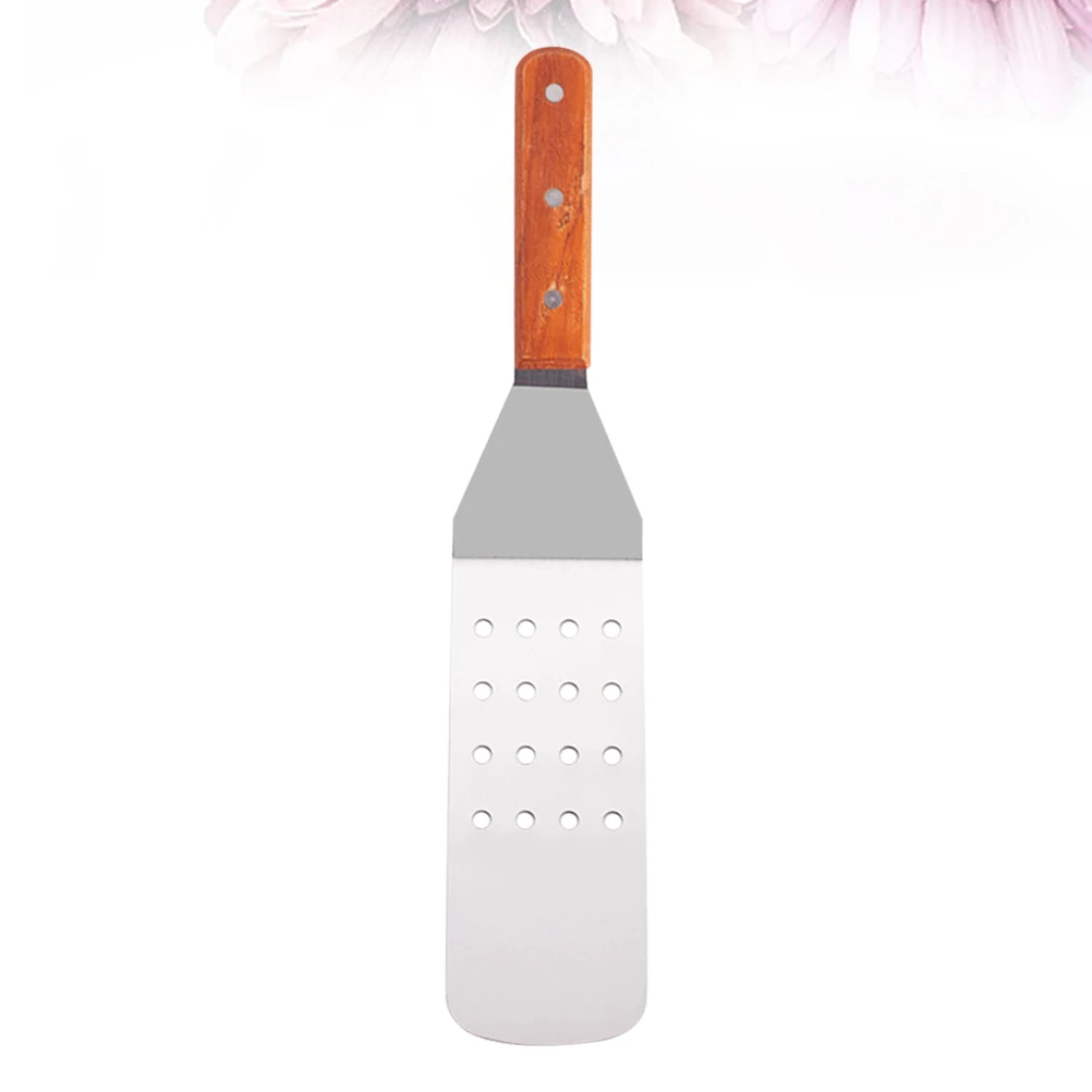 

Stainless Steel Wooden Handle Baking Tool Pancake Barbecue Barbecue Shovel Suitable Steak Shovel Home Restaurant